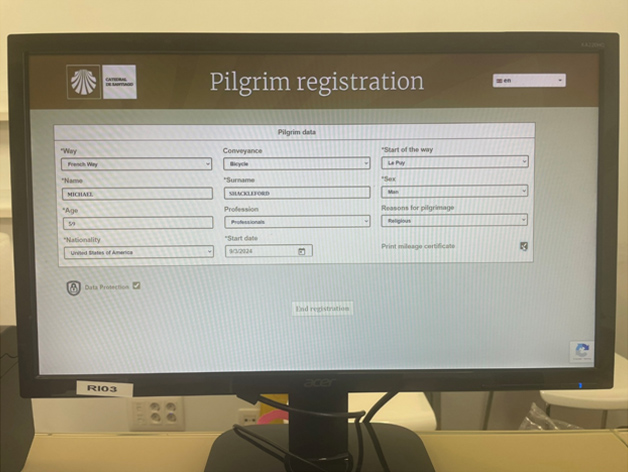 registration screen