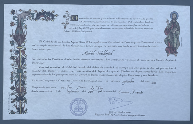 My Certificate of Distance