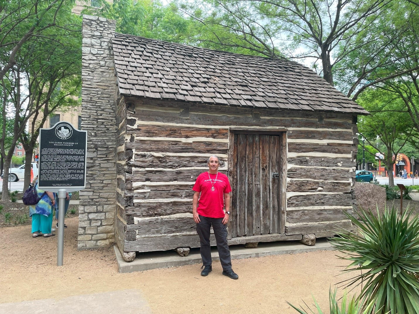 This is one of Dallas's oldest log cabins.