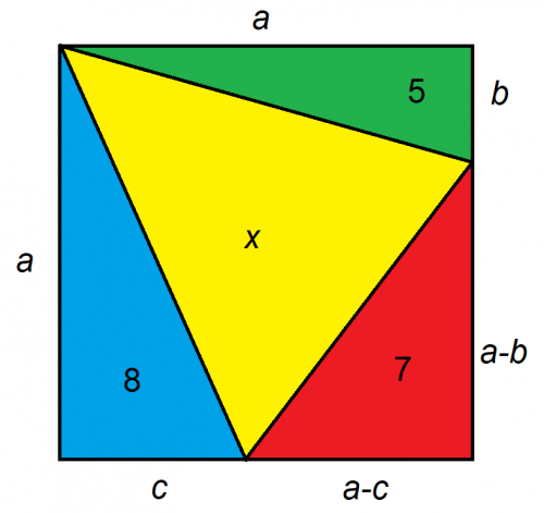 four triangles in a square solution