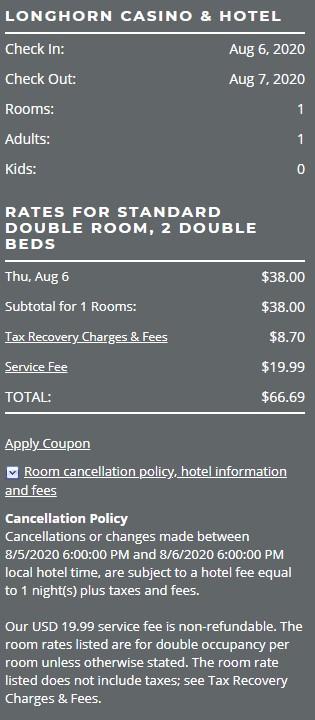 Reservations.com - details about the hotel and associated fees
