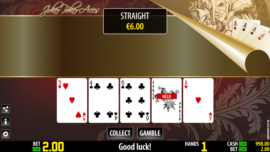 joker poker aces or better