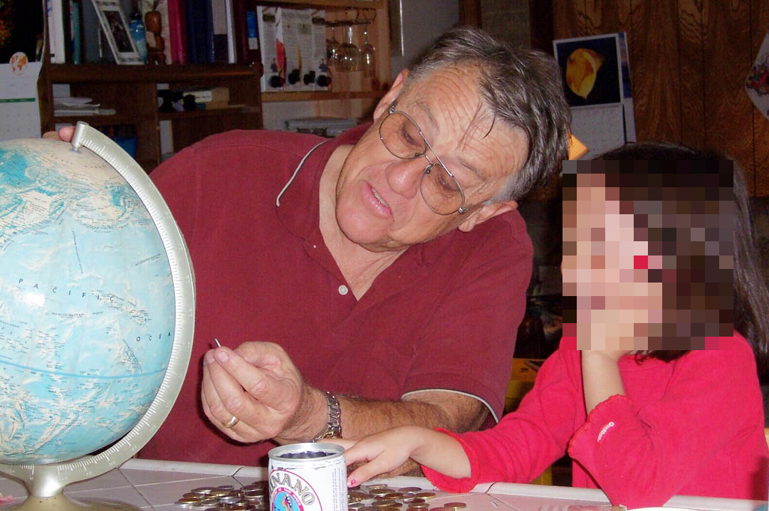 My father with my older daughter
